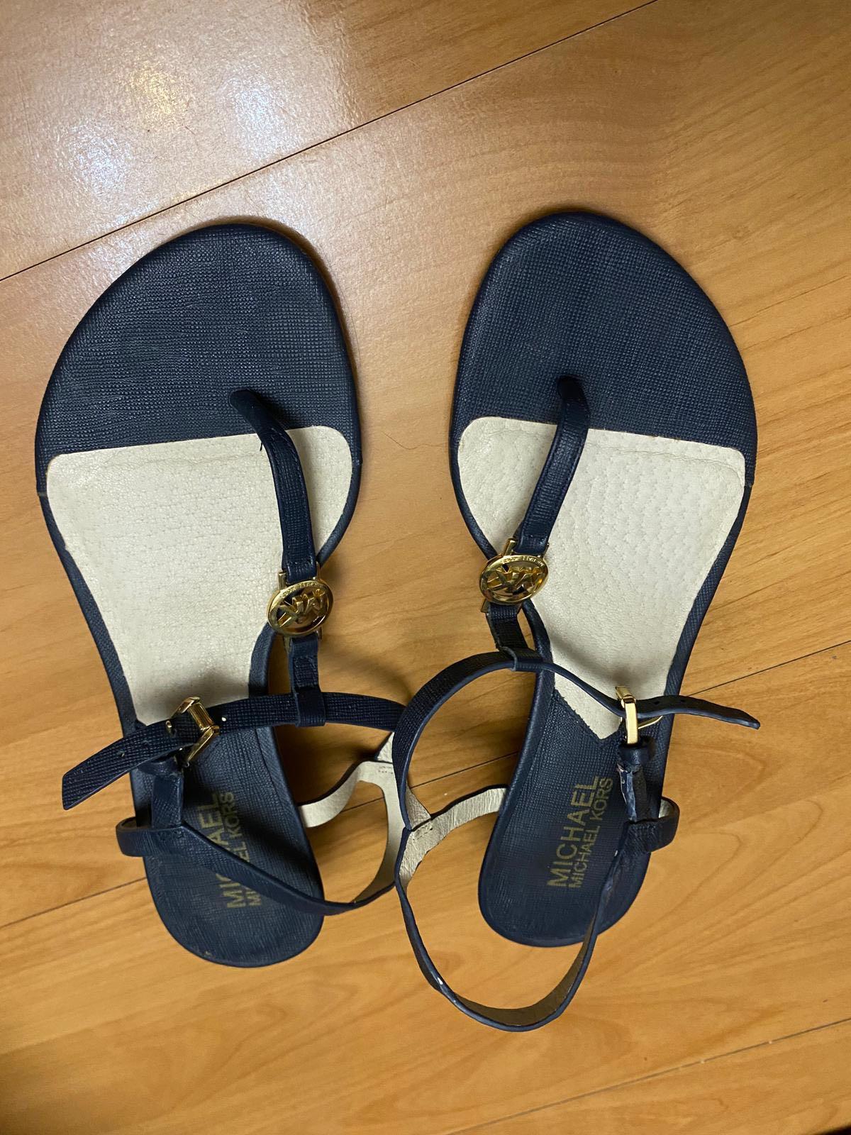 Michael kors navy blue sandals on sale