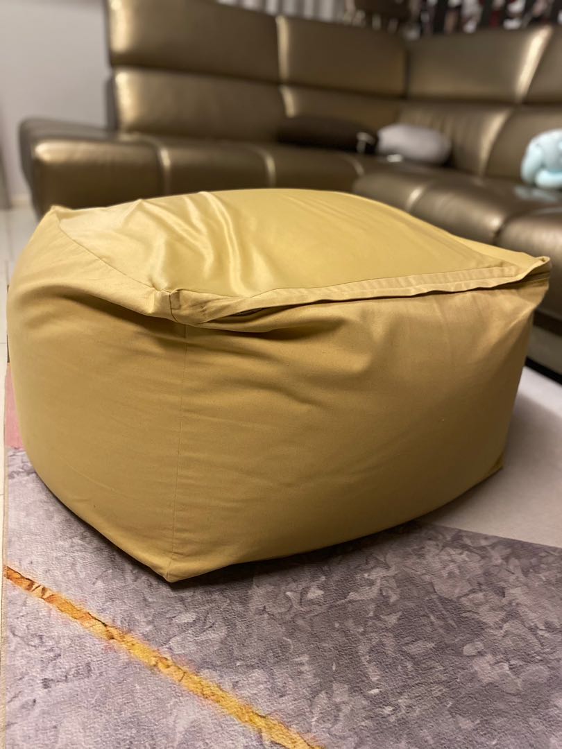 Authentic Muji Bean Bag (Mustard), Furniture & Home Living, Furniture