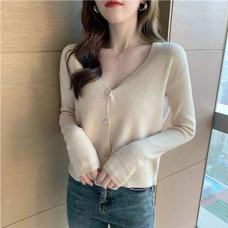 Apricot Beige Knit Cardigan
