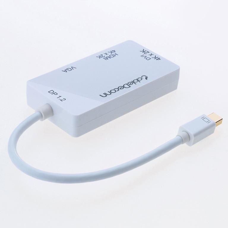 to HDMI DVI VGA 3 in 1 Adapter Cable Converter Thunderbolt Port Compatible CableDeconn Mini Displayport 