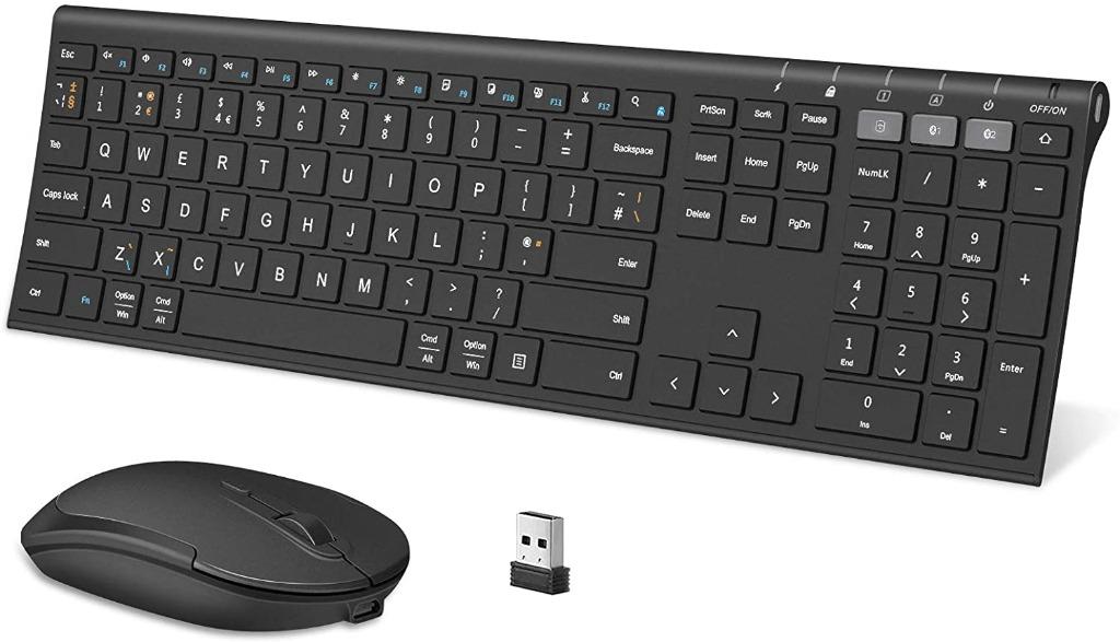 Bluetooth Keyboard and Mouse, Jelly Comb Multi-device Wireless