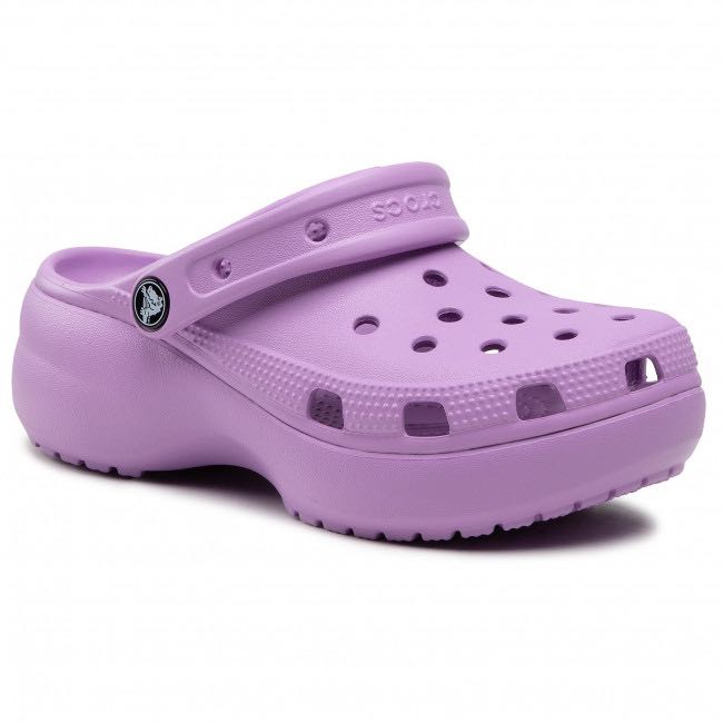 lavender platform crocs