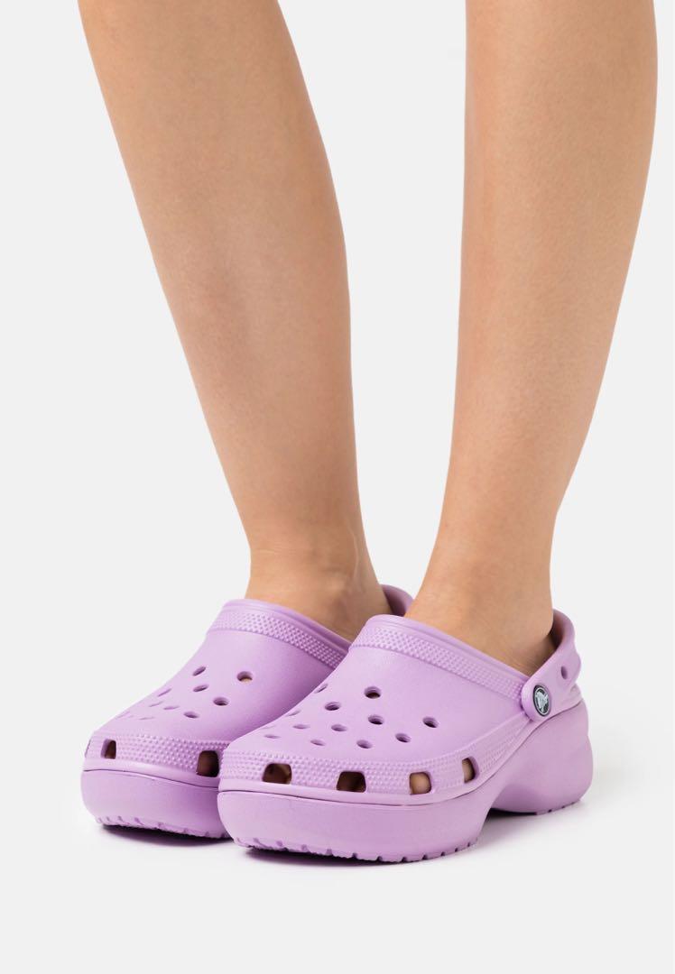 Lavender platform crocs store