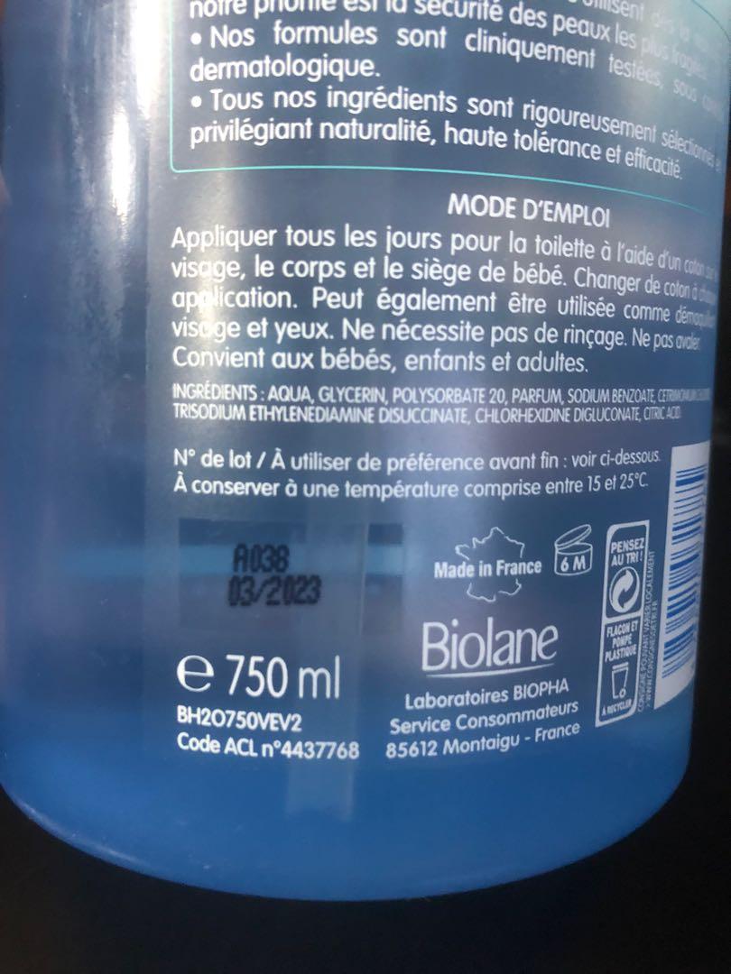BIOLANE Eau Pure H2O 750ml - Baby Cleanser