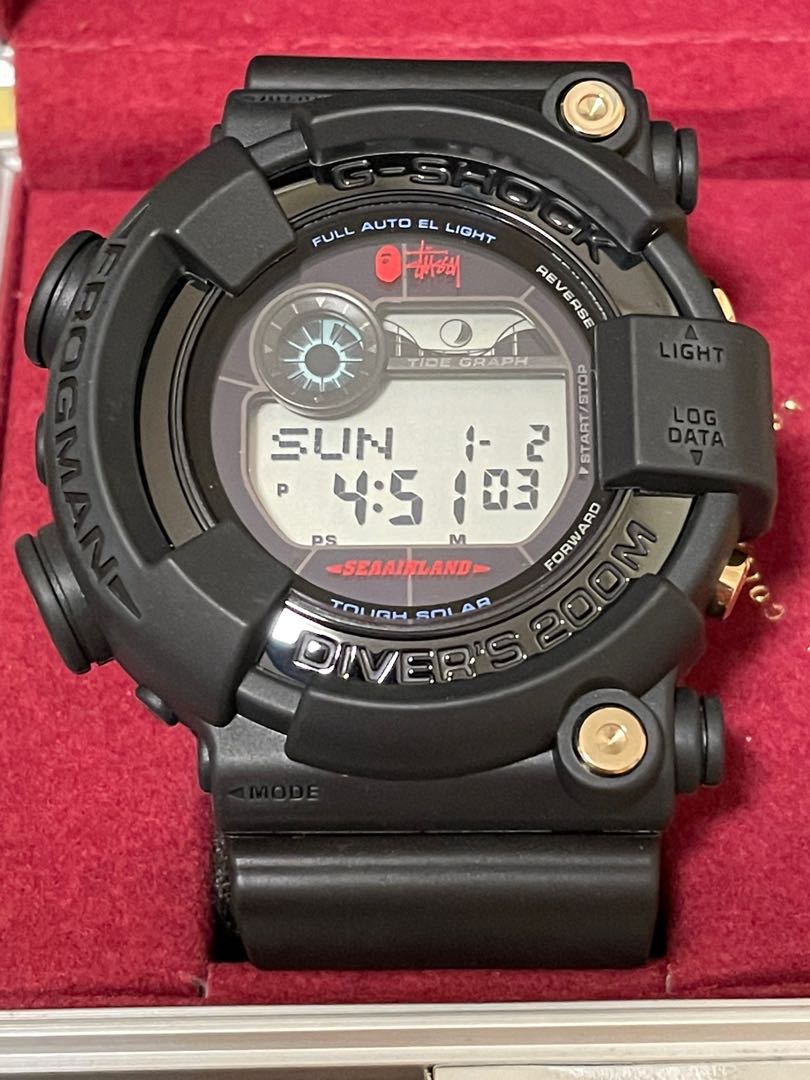 Casio gshock frogman bape stussy GF-8250BS-1JR, 名牌, 手錶