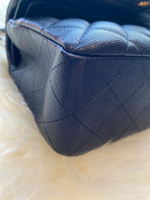 Chanel classic flap small in navy blue, Luxury, Bags & Wallets on Carousell