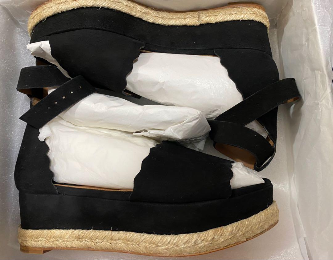 Chloe scalloped hotsell platform espadrille sandal