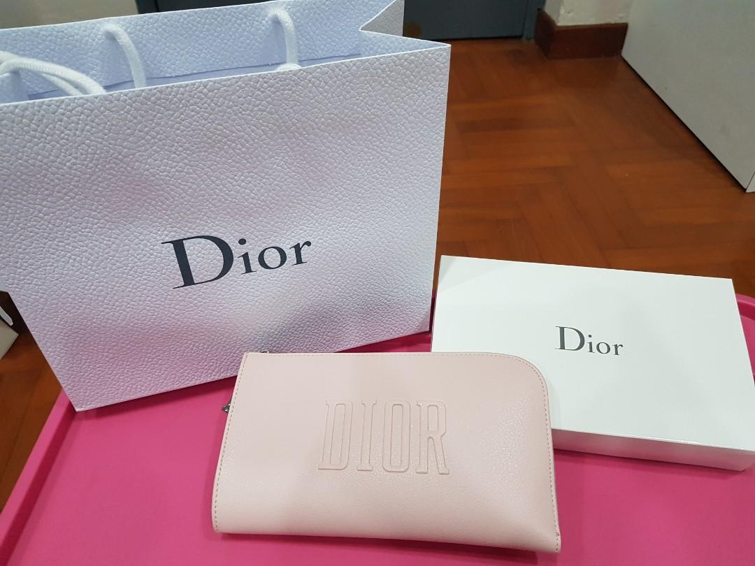 pink dior pouch