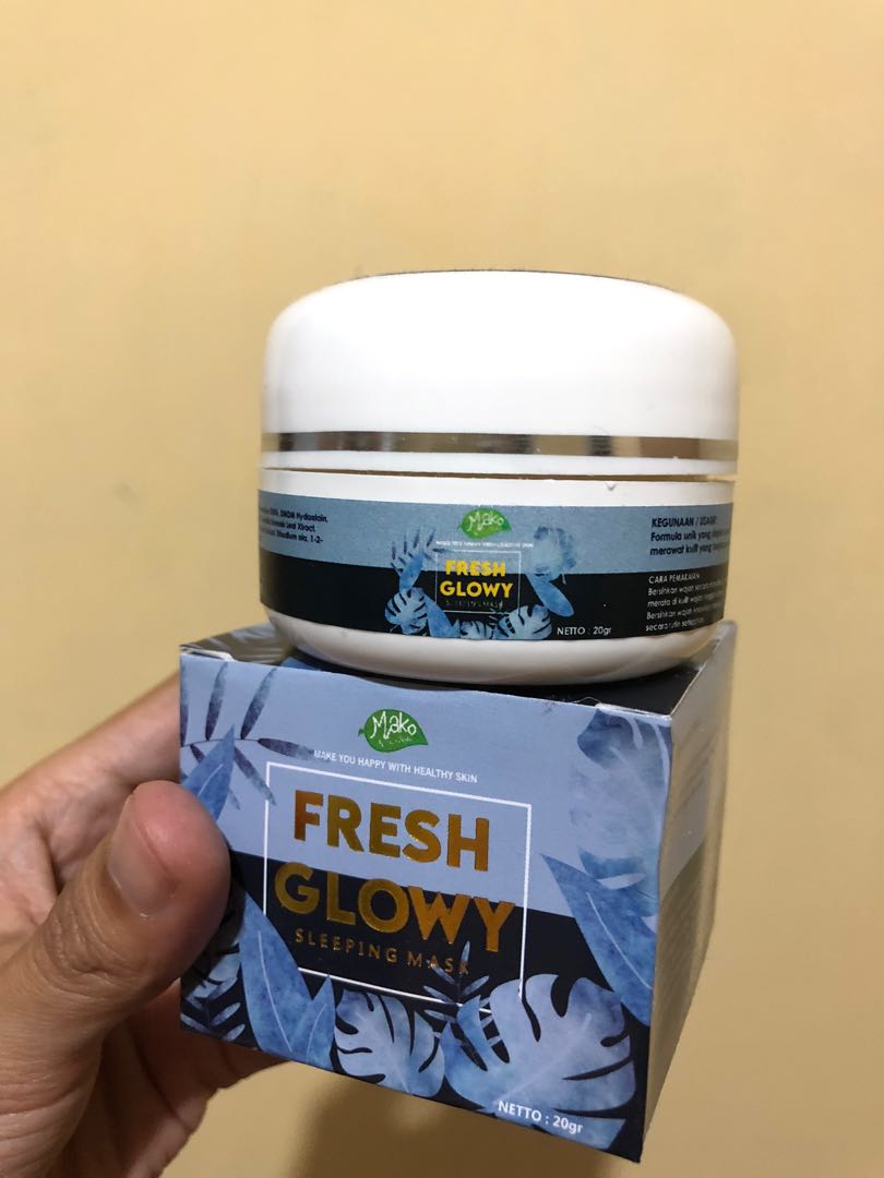 Mako Fresh Glow Sleeping Mask Kesehatan Kecantikan Kulit Sabun Tubuh Di Carousell