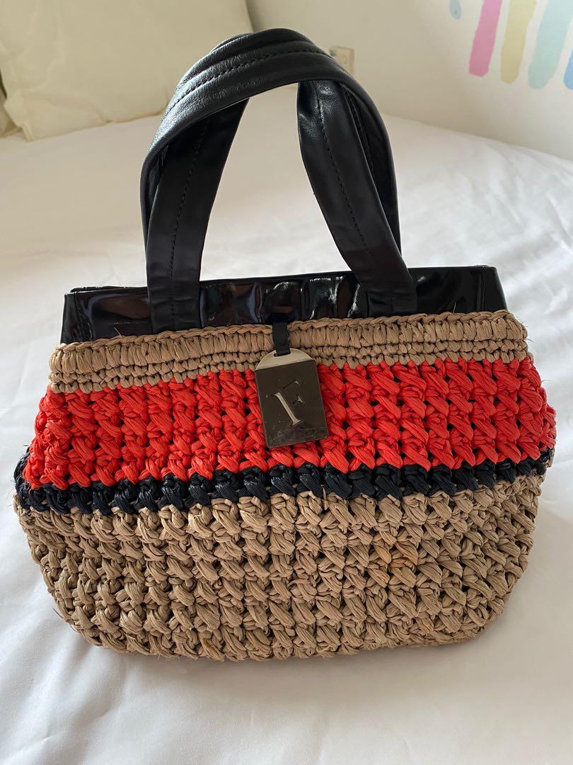 Furla straw hotsell bag