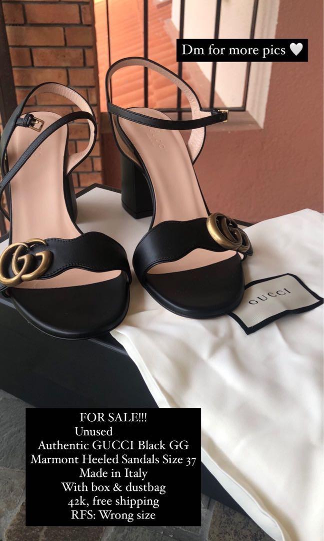 Gucci black heel sandals store