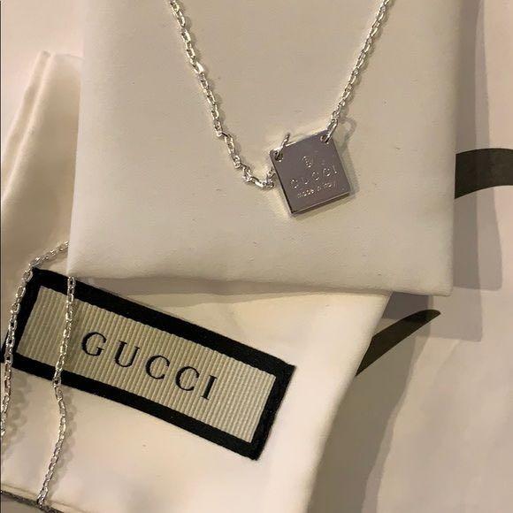 Gucci trademark square necklace store
