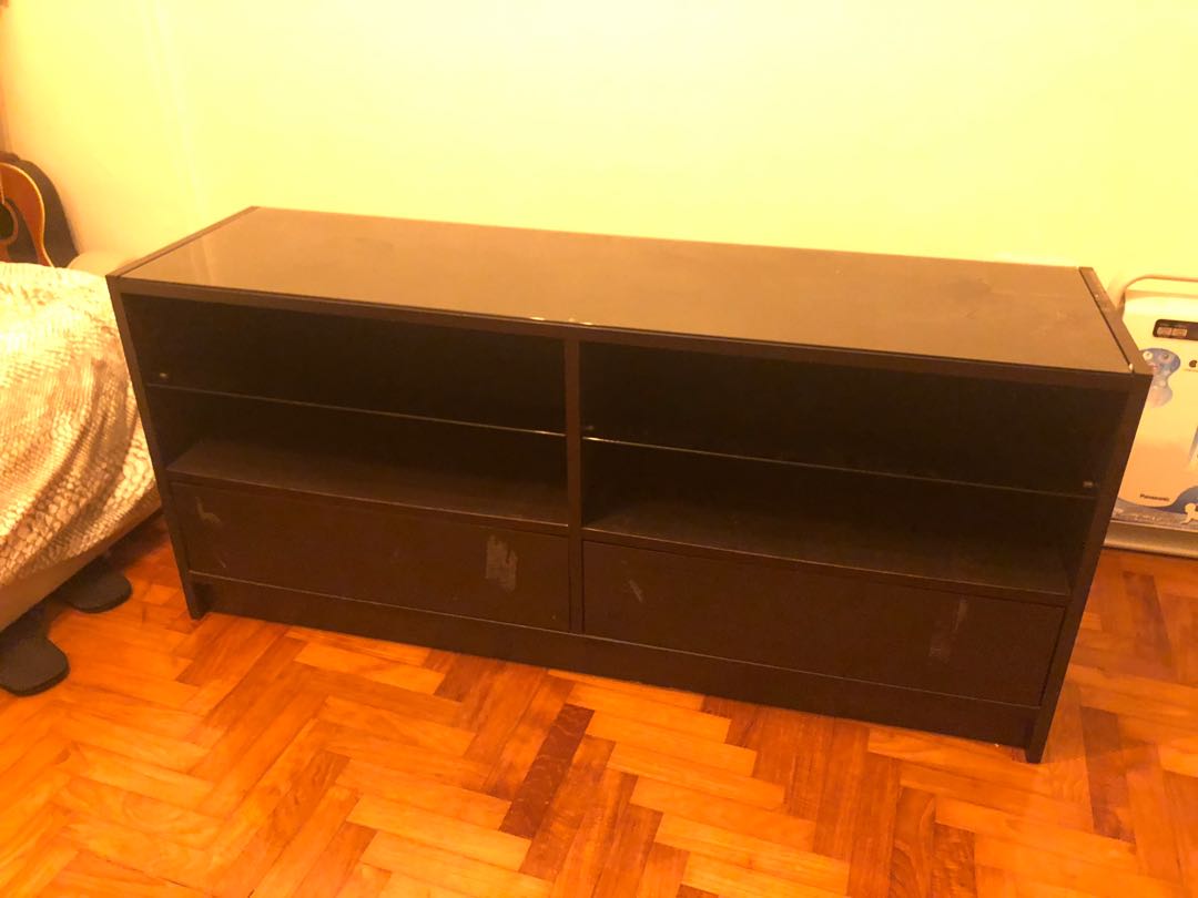 IKEA glass top tv console for sale, Furniture & Home Living, Furniture