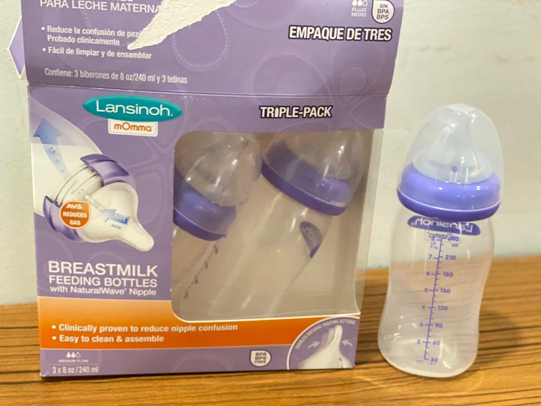 Lansinoh Baby Bottles (8 oz) with NaturalWave Nipple