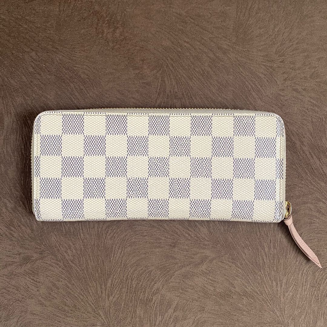 Clemence Wallet Damier Azure Canvas White GHW