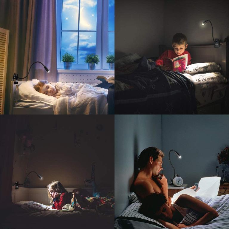 LEPOWER Clip on Light, Reading Lights for Books in Bed with 10 Brightness  Levels & 3 Colors, Flexible 3W Bed Lights for Headboard, Desk, Perfect for