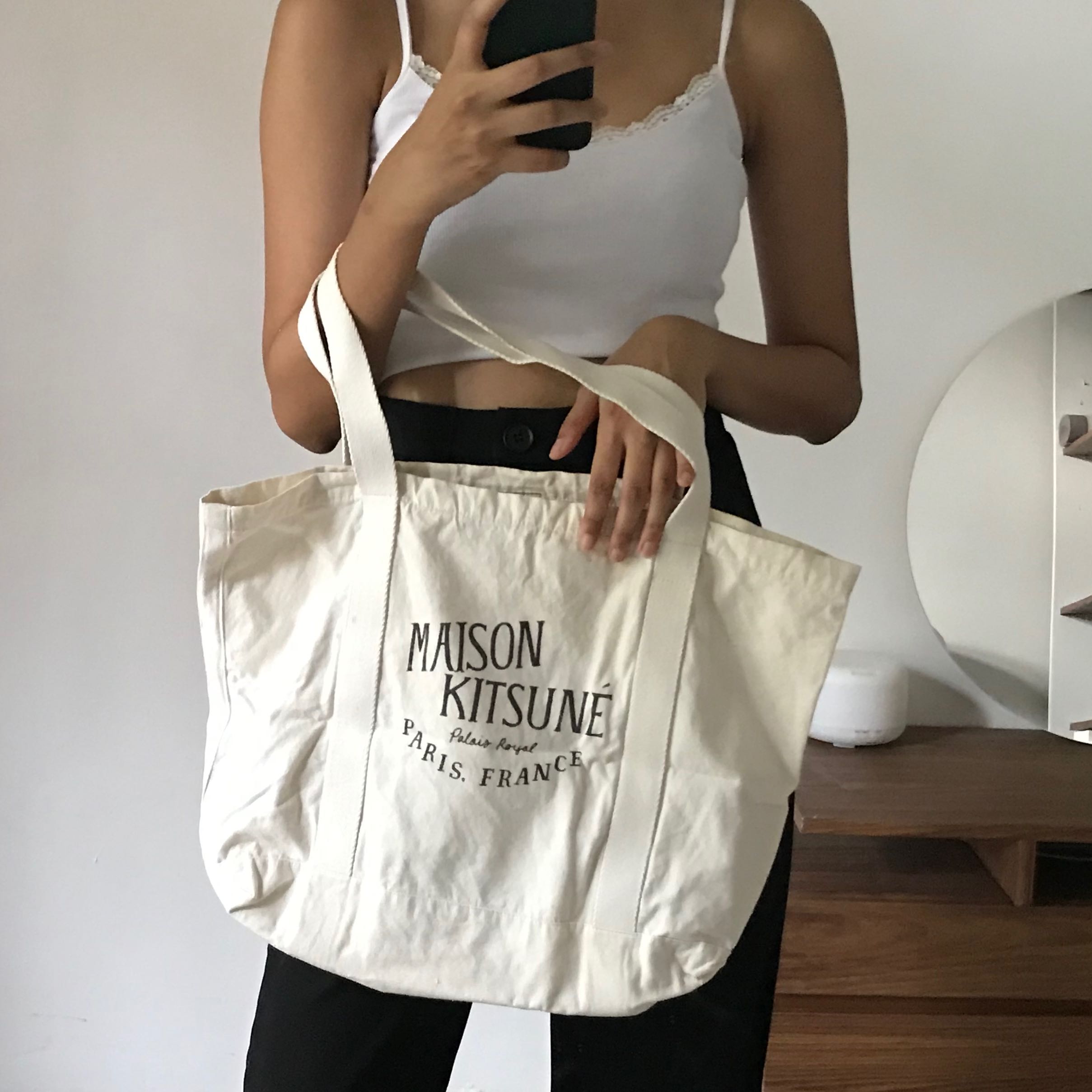 Maison Kitsune Tote Bag Fesyen Wanita Tas Dompet On Carousell