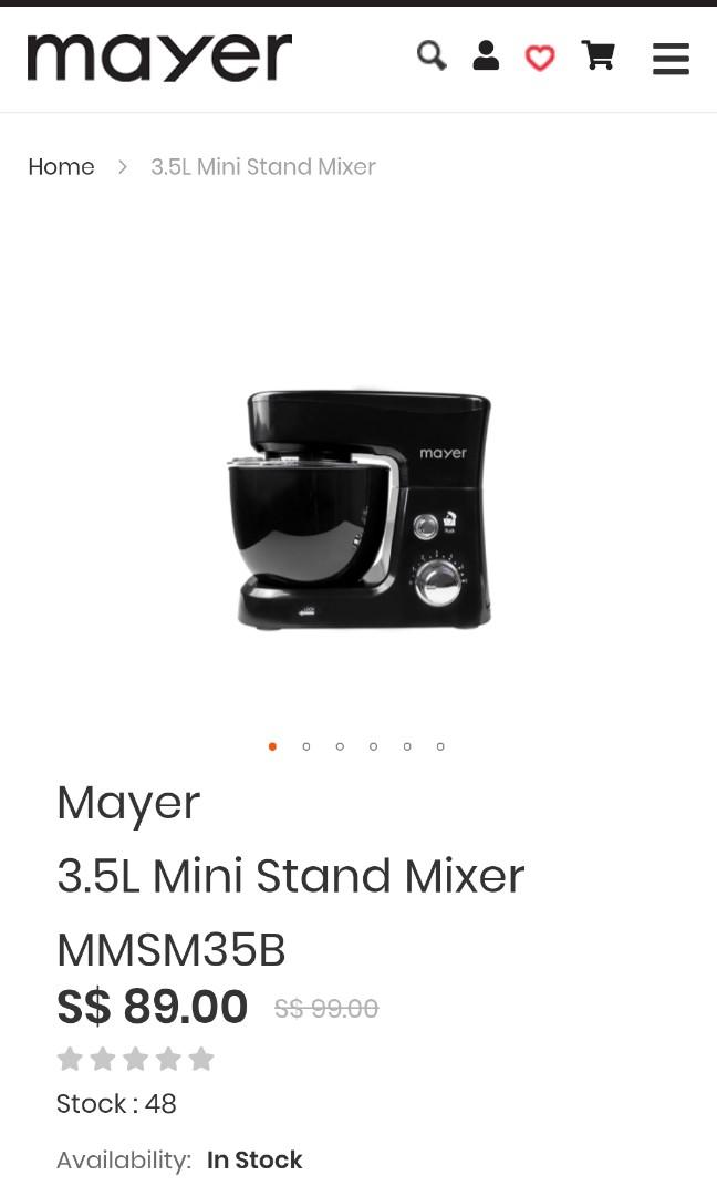 Mayer 3.5L Mini Stand Mixer (MMSM35B) 1 Year Warranty, TV & Home