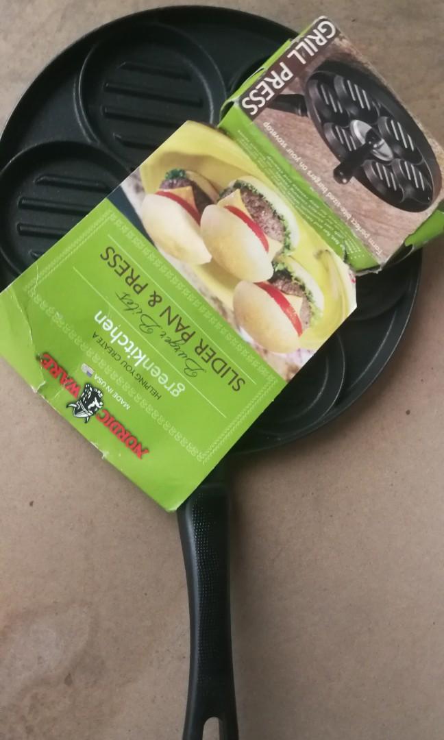 Nordic ware nonstick burger grill pan with press (Category: Cookware & Accessories) located in Manila. Submitted by jen.jen11 (Listing ID 1088722129, Image 1). Description: brand new fr u.s..