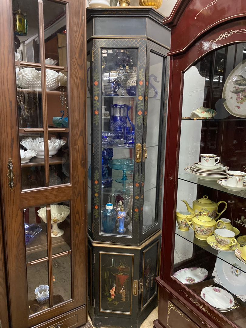 Oriental curio corner display cabinet Furniture Home Living