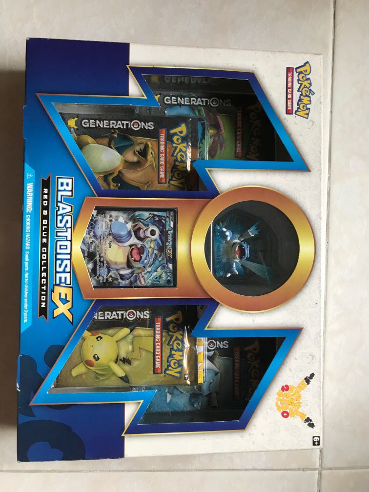 Pokemon Blastoise EX Red Blue Collection 4 Generations Booster Packs