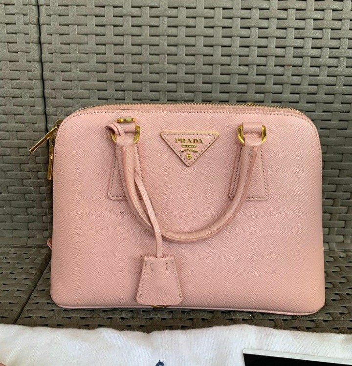 Prada Pink Saffiano Leather Small Promenade Bag BL0838 - Yoogi's