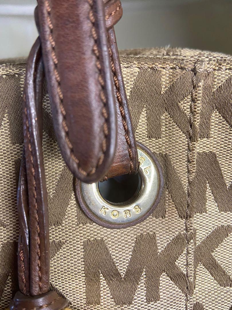 Preloved MK Tote - Michael Kors Monogram Canvas Tote, Luxury, Bags &  Wallets on Carousell