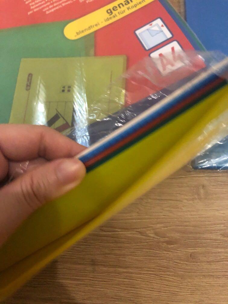 Single folder A4 file (Category: Stationery & School Supplies) located in Singapore. Submitted by possumus (Listing ID 1088694457, Image 3). Description: Half open packs of single folder file. 1 pack is multi coloured, other pack is blue. Should have 25 files in total. Both for $5, to be collected together. Self collection at 751116, Eastlink ii Canberra.