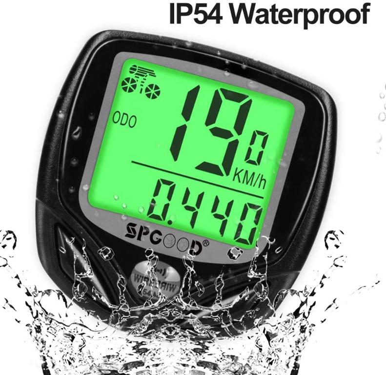 SPGOOD bike computer wireless 16 functions waterproof LCD cycling