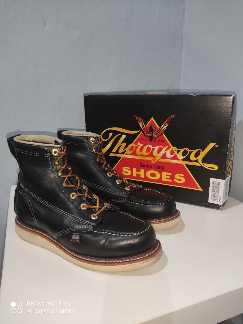 Thorogood Black Moc Toe Made in USA US8.5 UK7.5 26.5CM Men s