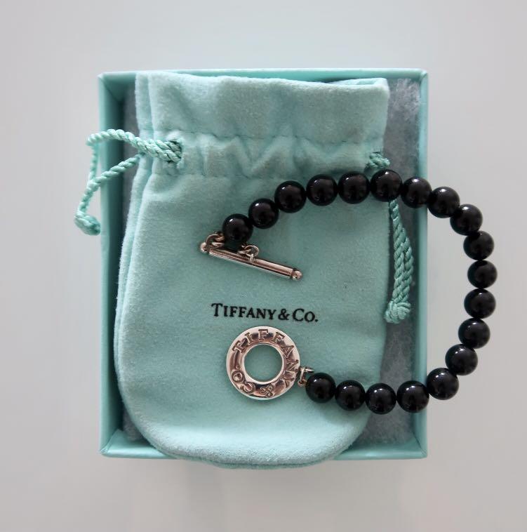 Tiffany Co Sterling Silver Onyx Bracelet Women S Fashion Jewelry Organisers Bracelets On Carousell