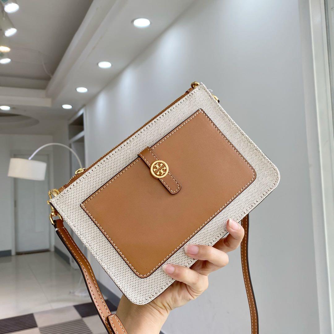 Tory Burch Walker Canvas DoubleZip, Women's Fashion, Bags & Wallets