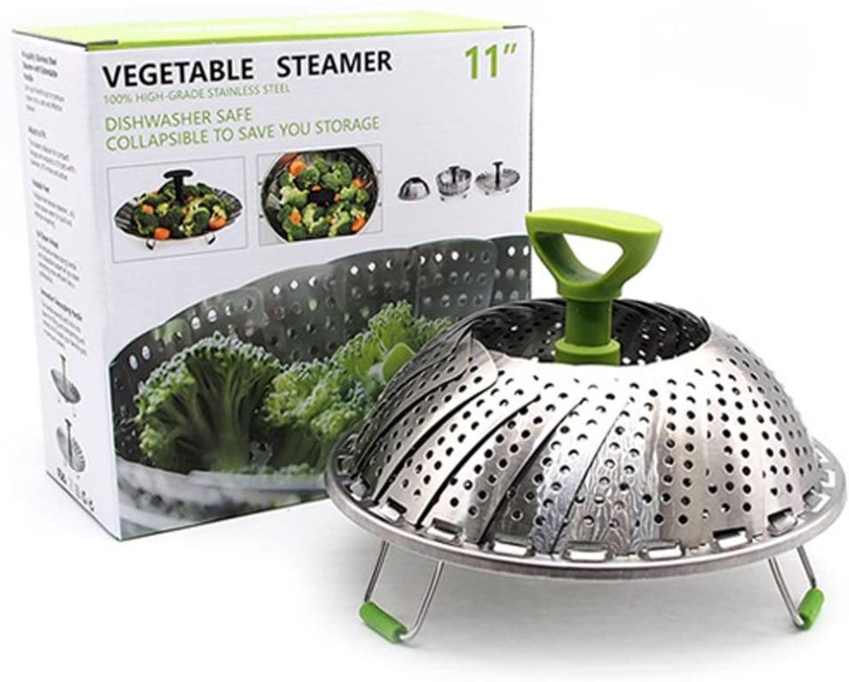 Vegetable Steamer Basket Stainless Steel Multifunctional Folding Steamer with Handle Seafood Cooking Steam Veggies Fish Chicken etc 11 TV Home Appliances Kitchen Appliances Other Kitchen Appliances on...