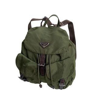 Vintage PRADA Nylon Green Backpack (30x30cm), bag only.