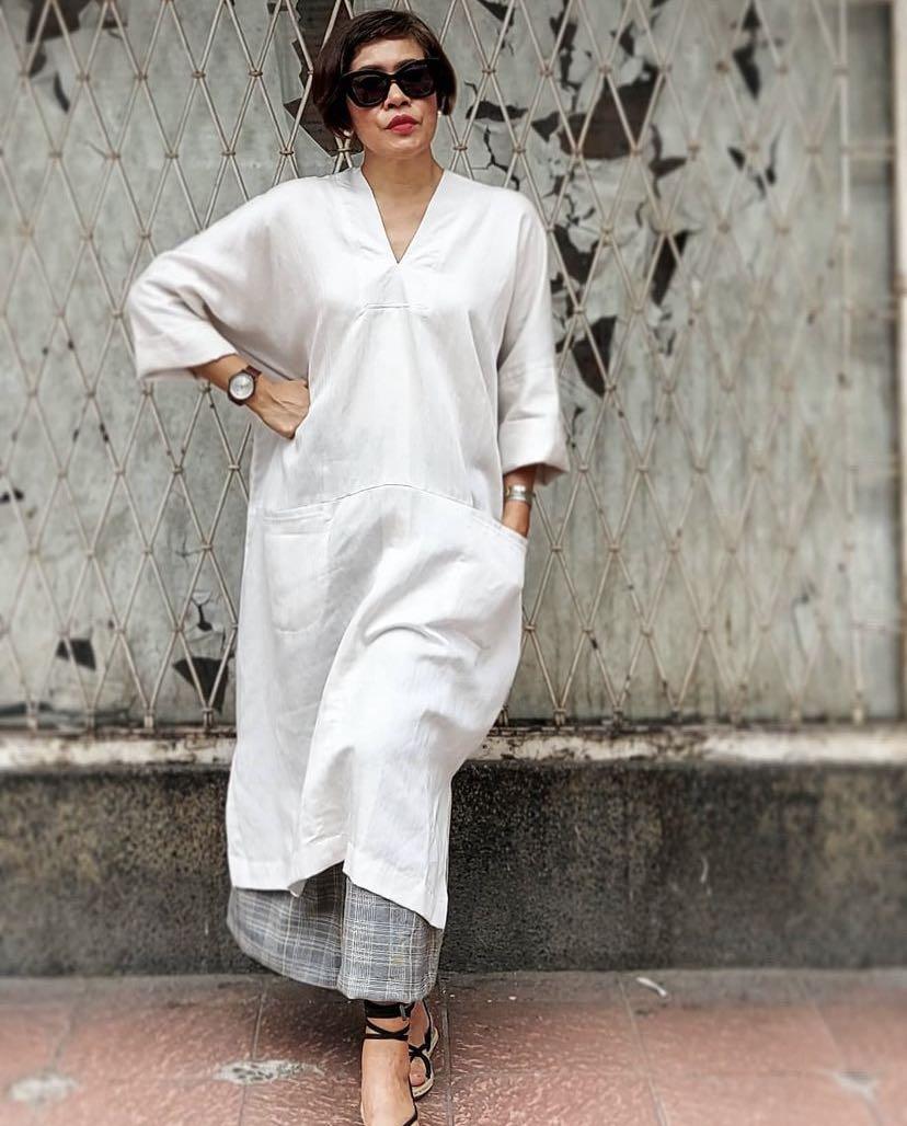 White linen kaftan online