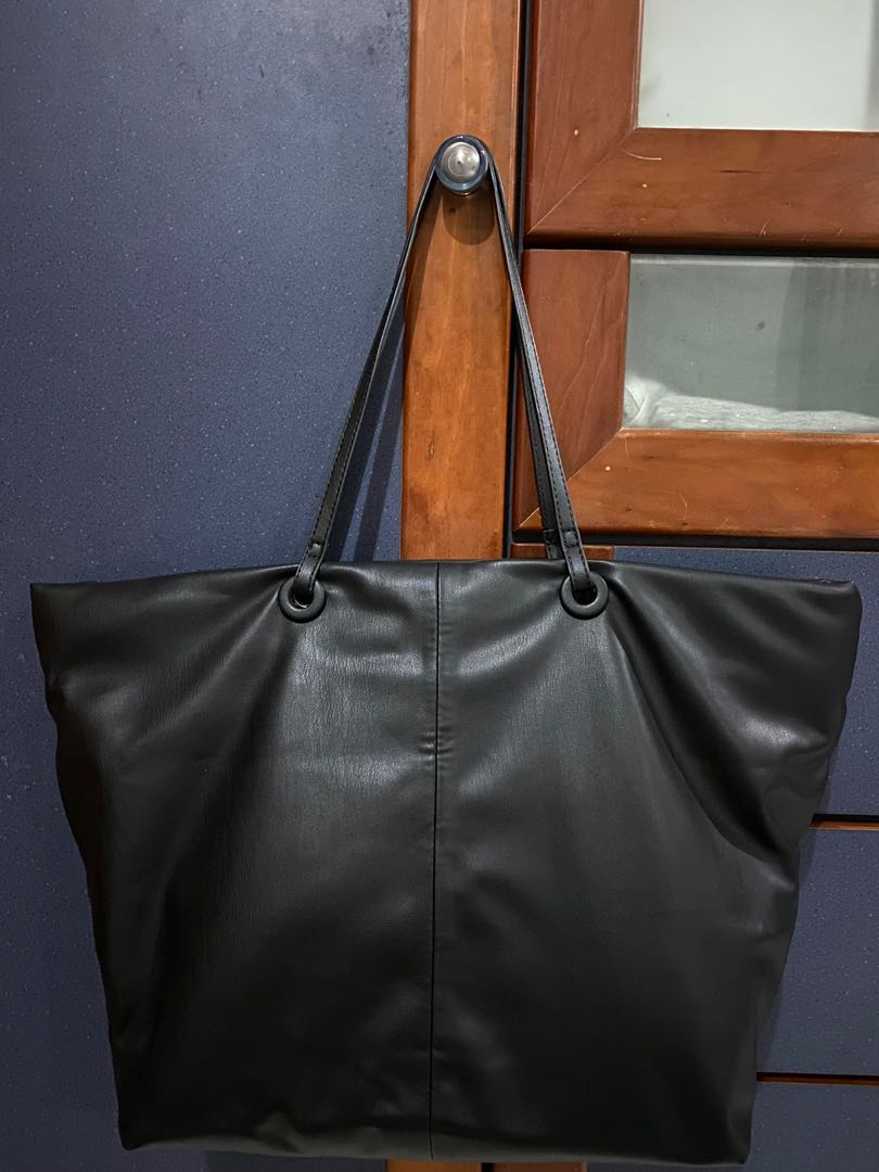 zara large black bag