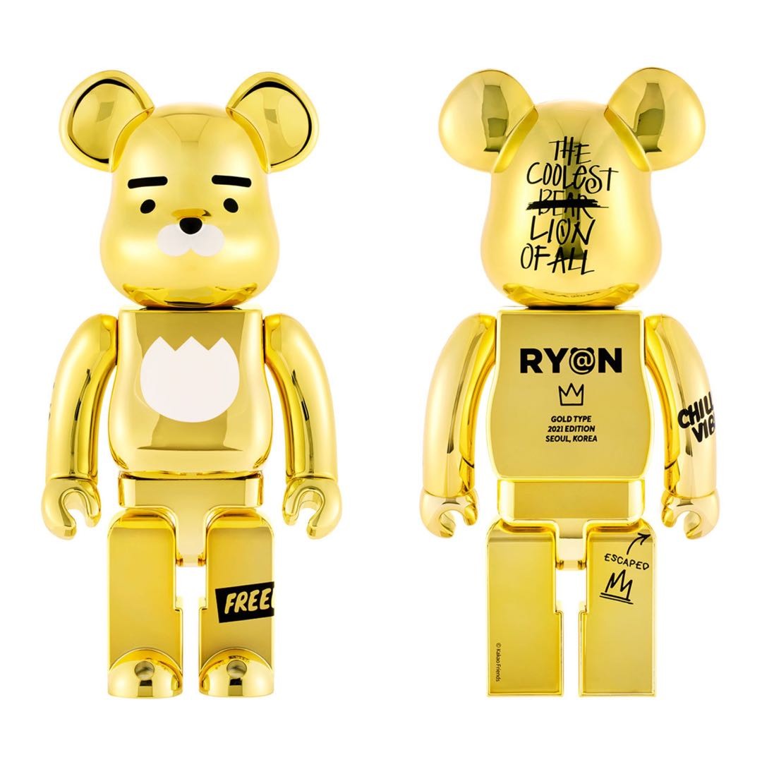 全新現貨Bearbrick ryan 1000% kakao friends 韓國限定限量300隻, 興趣