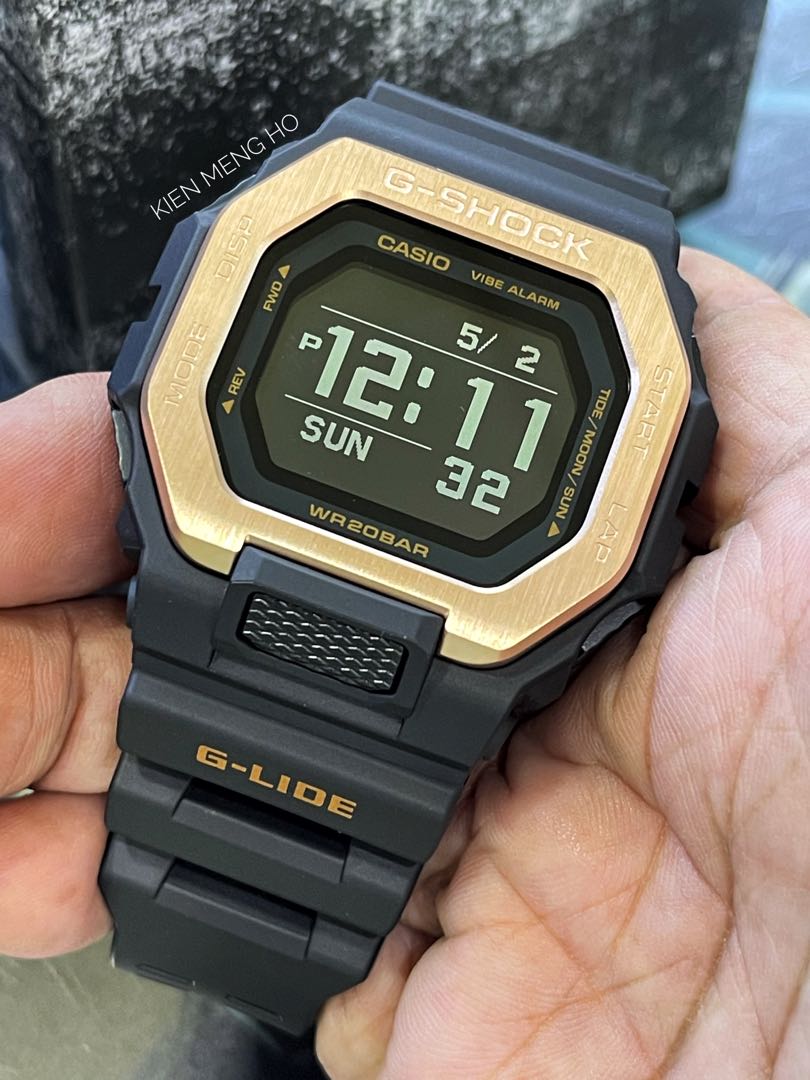 CASIO G-SHOCK GLIDE NIGHT SURF EDITION ROSE GOLD BEZEL GBX-100NS-4