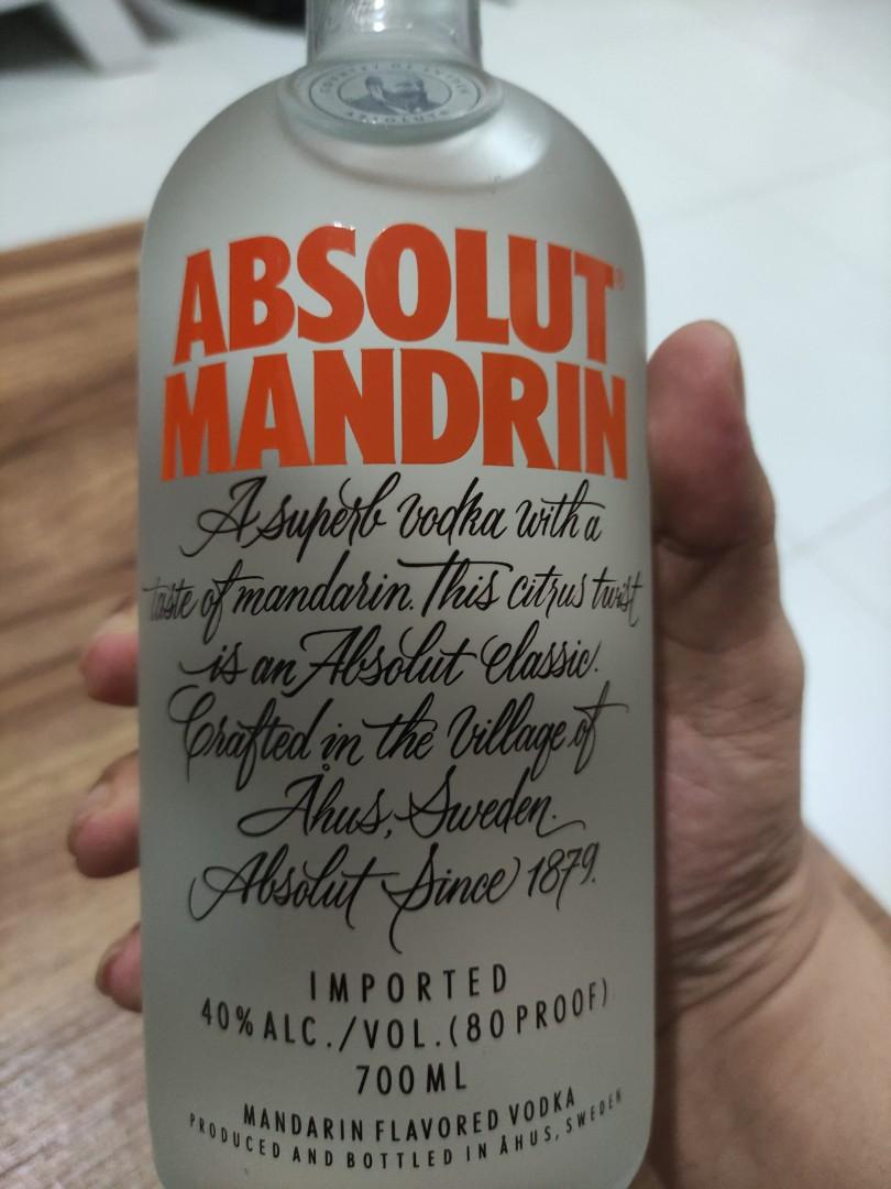 Absolut Vodka Mandarin 700ml, Food & Drinks, Alcoholic Beverages on ...