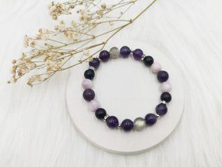 Amethyst, Kunzite, Lepidolite, Labradorite Crystal Bracelet