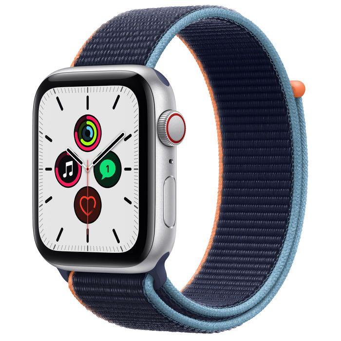 Apple Watch SE GPS + Cellular 44mm Deep Navy Sport Loop, 手提電話