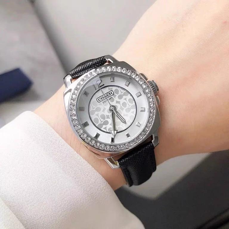 Authentic Free Bracelet Coach Women s Watch Pink Leather Rose Gold Jam Tangan Wanita BOYFRIEND 14503151 14503152