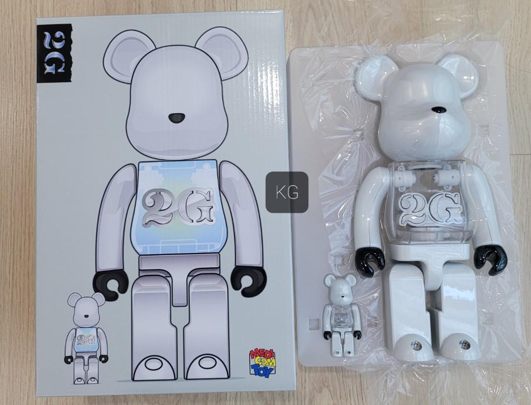 BE@RBRICK 2G WHITE CHROME 100％&400％（Bearbrick 2G White