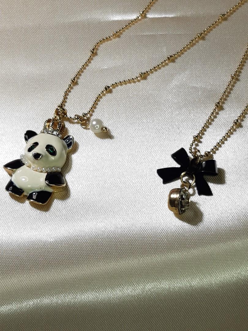 Betsey johnson panda necklace sales