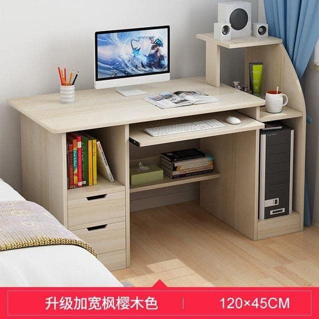 BIG Wooden Computer Table with Cabinet, Furniture & Home Living ...