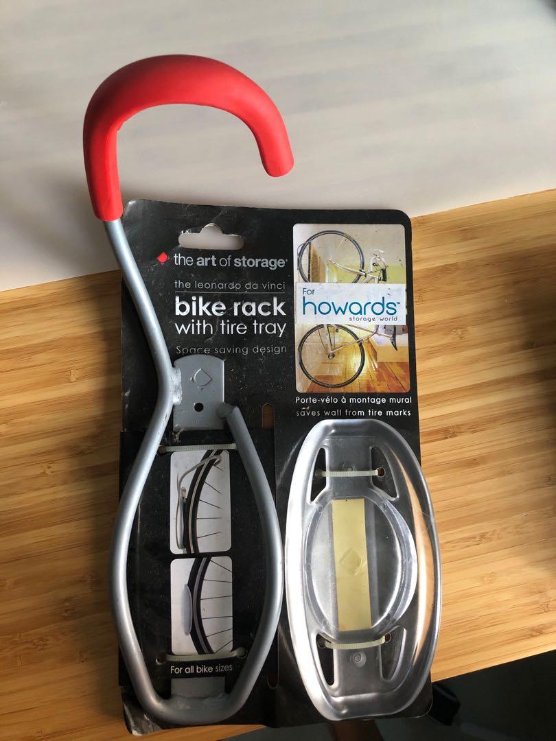 The art of storage bike rack top with tire tray