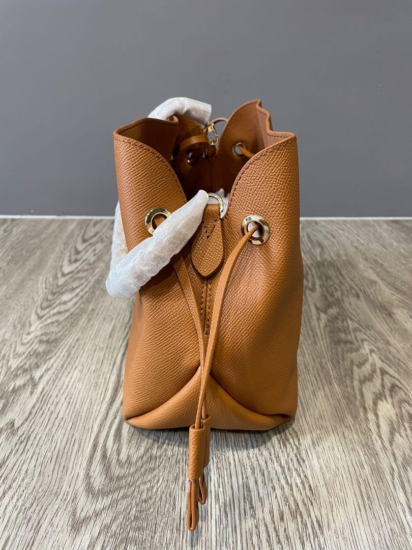 Real leather shop bucket bag