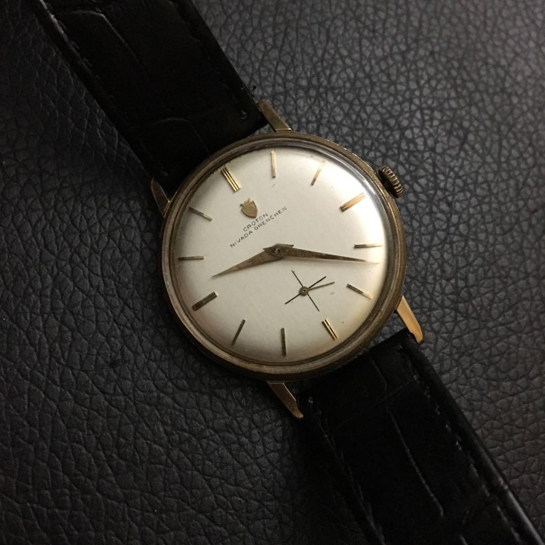 Croton Nivada Grenchen Sub second Men Vintage Watch Mobile Phones Gadgets Wearables Smart Watches on Carousell