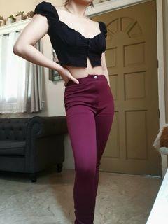 F21 Maroon Skin tight pants