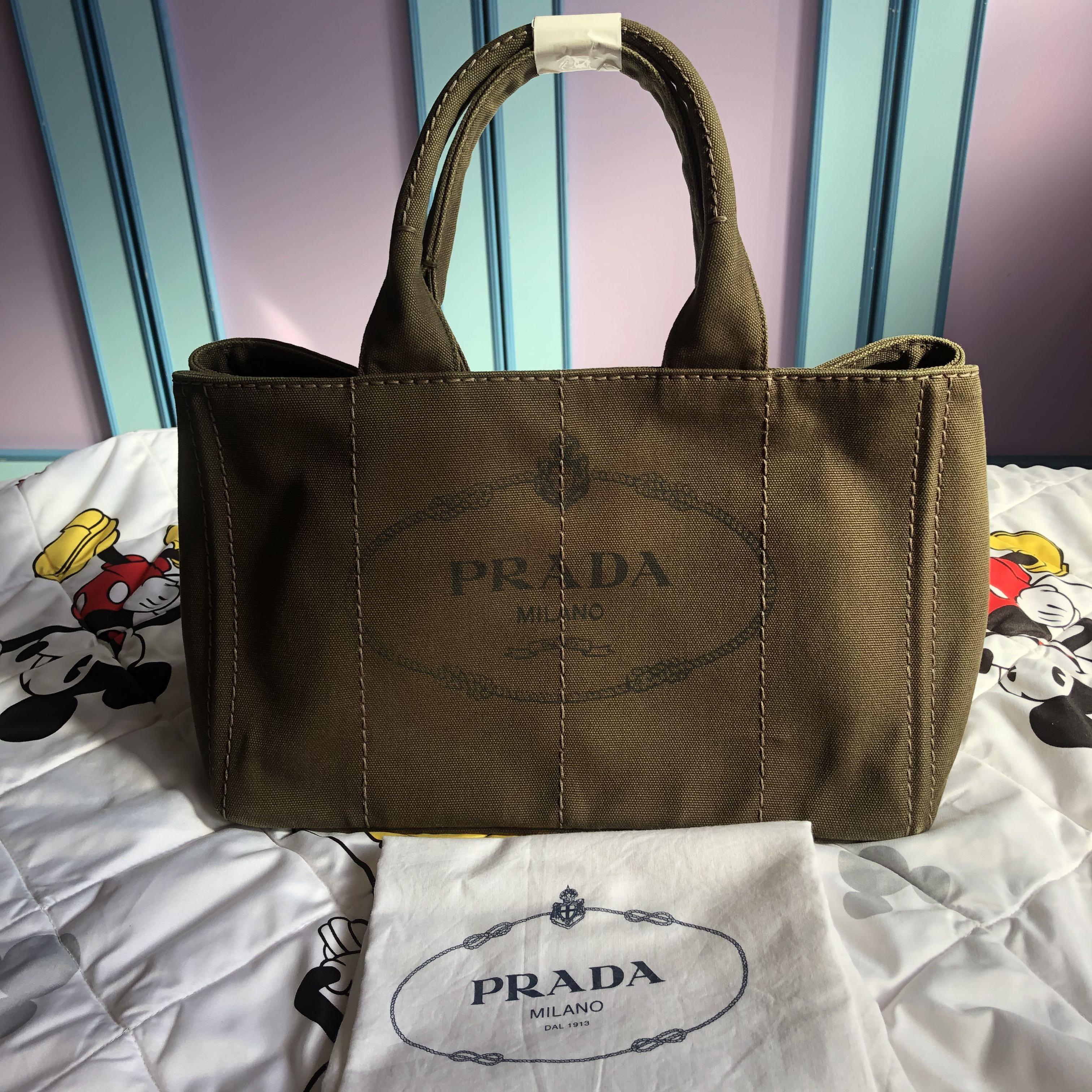 Free ?] Prada Milano Canapa canvas bag (olive green?) | Luxury handbags,  bags ❤️, Luxury, Bags & Wallets on Carousell